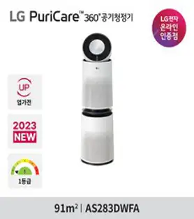 LG전자 퓨리케어 360도 공기청정기 플러스 AS283DWFA UP가전
