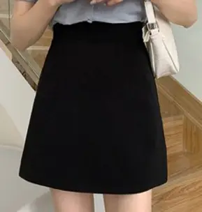 맙소샵 여성용 기본 하이웨스트 A라인 미니 스커트 RK1096