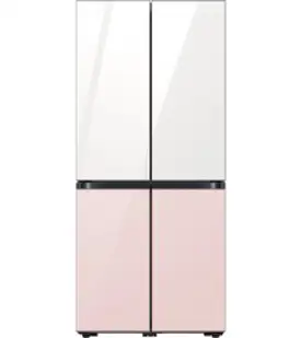 삼성전자 비스포크 4도어 냉장고 글래스 875L 방문설치, 글램 화이트(상단), 글램 핑크(하단), RF85C90F155