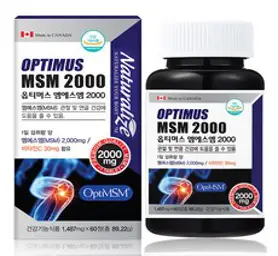 캐나다 옵티MSM 2000 OptiMSM 연골 관절 MSM 엠에스엠, 1개, 60정