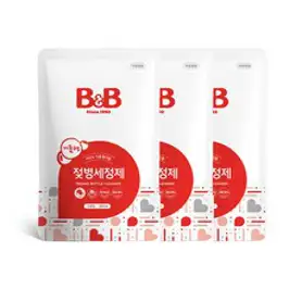 비앤비 젖병세정제 거품형 리필, 400ml, 3개