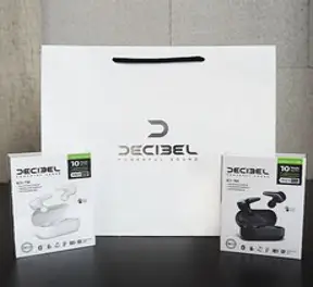 데시벨 블루투스 무선이어폰 BCS-T90 선물세트, 블랙 + 화이트