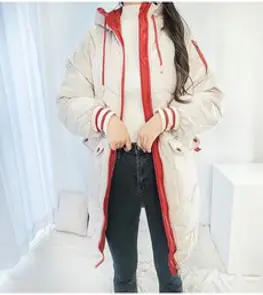 포미데이 웨이브 후드 롱 패딩 점퍼