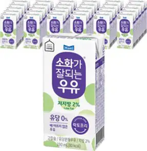 매일유업 소화가 잘되는 우유 저지방, 190ml, 48개