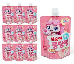 알쏭달쏭 캐치티니핑 과채음료 딸기 사과 복숭아 퐁당, 복숭아 퐁당 퐁당핑, 10개, 100ml