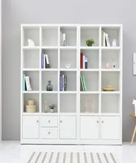 나산가구 수납 1200 책장, 화이트, 5단
