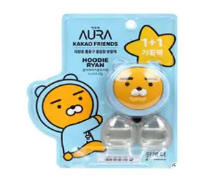 [카카오 방향제] 아우라 큰얼굴 페이스 차량용 통풍구 4ml X 2개 라이언 어피치, 단품