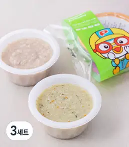 풀무원 중기 만 6~7개월 베이비밀 이유식 130g x 2종 F세트, 찹쌀닭가슴살근대죽, 한우사과퓨레, 3세트