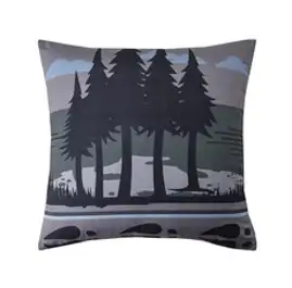 De Leon Collections Deer Run 장식 액센트 장식용 쿠션 사각형 그레이 블루 그린 블랙 미국직송 325611