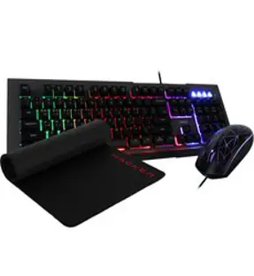 앱코 게이밍 키보드 + 마우스 + 장패드 세트, 일반형, KM700, 블랙