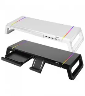 앱코 MES100 사이드폴딩 RGB USB 3.0 모니터받침대, FREE