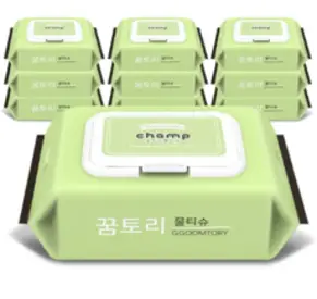 꿈토리 뉴 가득찬 챔프 물티슈 캡형 55평량 100매 20팩, 20개