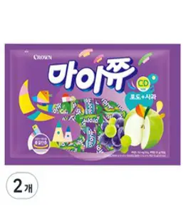마이쮸 츄잉캔디 포도 사과, 720g, 2개