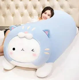 시바 바디필로우 안고자는 긴 롱 쿠션 모찌 베게 고양이 강아지 인형 대형 캐릭터, 몰랑이 핑크