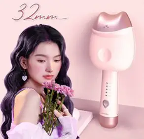 Windee 물결 고데기 36MM 볼륨 펌고데기 물결웨이브 온도조절 오일 코팅 이온 헤어 케어 220V, 보라색