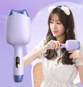 Windee 32mm 물결 고데기 볼륨 펌고데기 물결웨이브 5단 온도조절 오일 코팅 헤어 케어 220V, 핑크