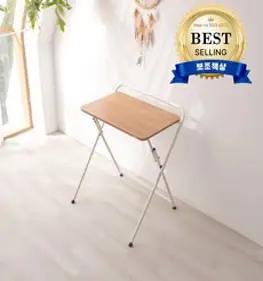소프시스 튜브 접이식 책상 647, 티크판넬 + 화이트프레임