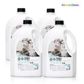 순수크린 액체 세제 본품, 2.5L, 4개