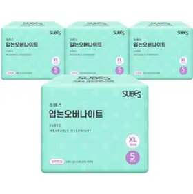 슈베스 입는 오버나이트 특대형, 팬티형, 5개입, 4개