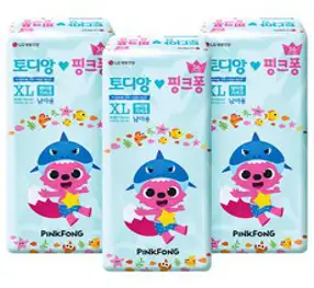 토디앙 핑크퐁 팬티형 기저귀 남아용 특대형 5단계(13kg~), 108매