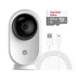 헤이홈 스마트 홈카메라 Egg Pro + SD카드 + 케이블 3m 가정용 CCTV 실내용 AI 모션추적, 홈카메라 Egg Pro 인기구성 (64GB)