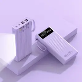 PYHO 보조배터리 급속충전 대용량 30000mAh 자체선, 퍼플30000mAh