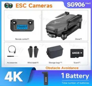 SG906 MAX1 드론 (3km 조종거리) 전용가방 포함, SG906 MAX1(3400mAh) 리뉴얼 버전