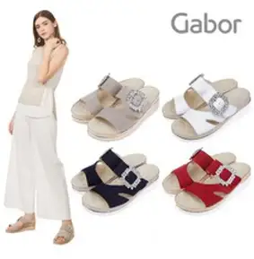 [쇼핑엔티] Gabor 가버 쥬얼리 스퀘어 버클 샌들 GH44.629 소가죽 양가죽 염소가죽/역대급가격