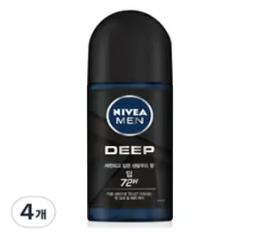 니베아 맨 데오드란트 딥 롤온, 50ml, 4개