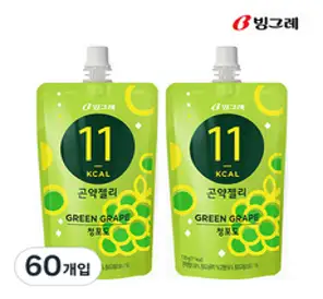 빙그레 곤약젤리 청포도, 130g, 60개입