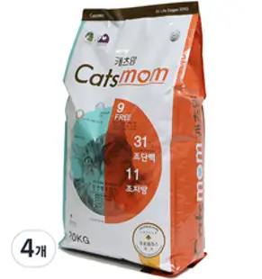 캐츠맘 뉴 고양이 사료, 닭, 1kg, 4개