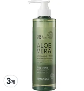 과일나라 알로에베라 모이스처 클렌징폼, 3개, 500ml