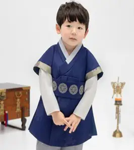 금동이 남아용 남파랑은사띠 아동한복세트 AM134