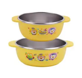 에디슨 프렌즈 논슬립 스텐 대접 3p, 토끼 + 사자 + 부엉이, 1세트