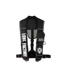 [루어팩토리] 자동팽창식 구명조끼 3포켓 KC인증 국산, 블랙