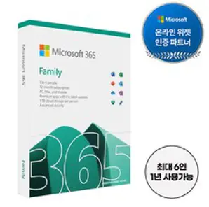 마이크로소프트 365 퍼스널 PKC 오피스 패키지 / 가정용 1인사용 1년사용