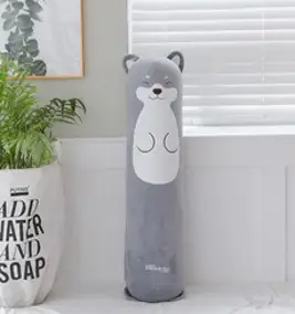 조우니 뭉찌 극세사 바디필로우 롱쿠션 + 솜, 그레이, 1개