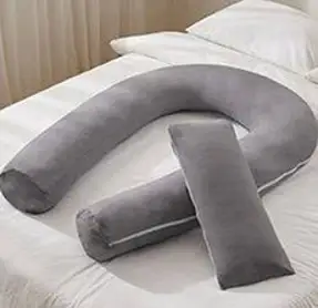 삼익가구 모노 롱 U자 바디필로우 커버분리형, 솔리드그레이