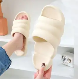 힐링스팟 마카롱 뚱카롱 구름 무소음 거실 슬리퍼 층간소음방지 푹신한 임산부 산후조리원 실내화, 아이보리, 1세트