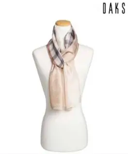 닥스 솔리드 체크 그라데이션 롱실크 스카프(SKU017)