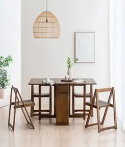 본톤 몰리나 원목 접이식 확장형 4인용 식탁세트, 월넛(의자4개포함)