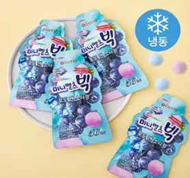 롯데제과 미니멜츠 빅 포도 앤 소다향 (냉동), 70ml, 4개