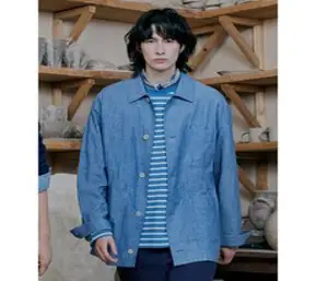 [빈폴] 블루 리넨 블렌드 셔츠형 재킷 (BC2337C39P)