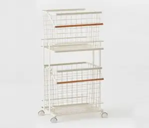 한샘 컴포트 와이어 햄퍼 빨래바구니 2단, 화이트