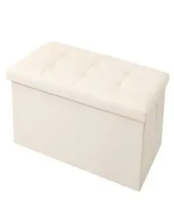 MAME 수납스툴 레더 수납의자 수납형 벤치 의자, 베이지