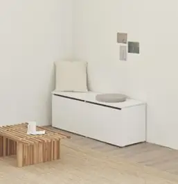 포더홈 스퀘어 수납 벤치 1200 방문설치, 화이트