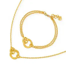 골드모아 여자 순금 목걸이 팔찌 세트 18.75g [샤인 더블링]