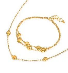 골드모아 순금 목걸이 팔찌 세트 7.5g [미니 라운드꽃잎]