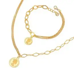 여자 순금 목걸이 팔찌 세트 22.5g [여왕클립 멀티체인]