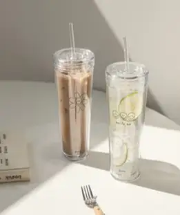 쓰임 해피니스 아이스 텀블러 2종 세트, 플라워, 스마일, 500ml